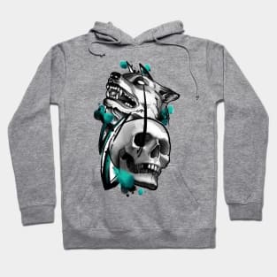 dog and skull Hoodie